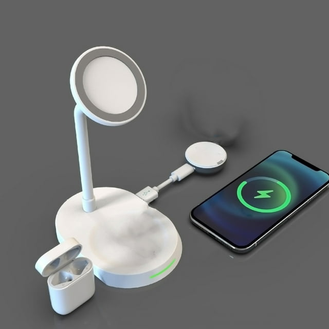 EGNMCR 15 W Magnetic Mobile Phone Holder Wireless Charger Headset Charging For Mobile Phone, Dual Mobile Phone Charging, With USB Interface, Gift