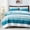 04 - Teal White, variant on King Size Quilt Set Sage Green, 3 Pieces Mint Green Ultra Soft Lightweight Bedspreads & Coverlets Set, Patchwork Striped Quilted Bedding Sets for All Seasons (1 Quilt, 2 Pillow Shams)