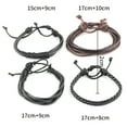 thumbnail image 7 of Jiaroswwei 4Pcs/Set Vintage Handmade Woven Leather Rope Bracelet Bangle Men Jewelry Gift, 7 of 7