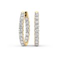 thumbnail image 2 of Boucle d'Oreille Créole en Diamant de Laboratoire / Boucles d'Oreilles Créoles Isla de Forme Ronde Certifiées IGI de 6 Carats / Or Jaune 14K / Monture à Griffes Qualité FG-VS1-VS2 / Friendly Diamonds, 2 of 5