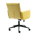 thumbnail image 7 of SYNGAR Modern Velvet Fabric Task Chair, Home Office Chair with Adjustable Height, Spring Cushion, Mid Back, Arms, 360 Swivel, 250lb Capacity, Yellow, 7 of 7