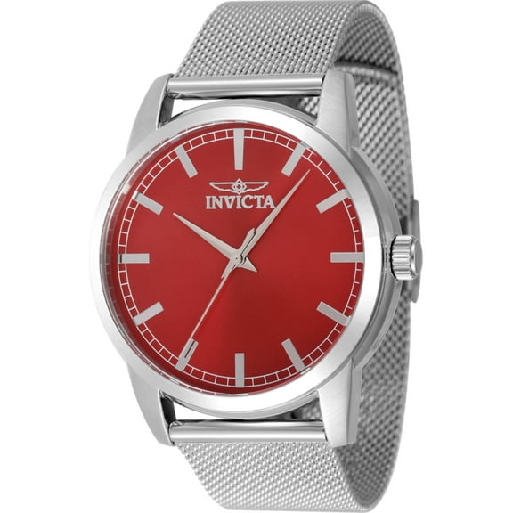 Invicta 48509 Men's Celestial Red Dial Silver Mesh Bracelet Watch