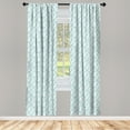 thumbnail image 2 of Ambesonne Tropical Curtains, Monstera Leaves Lizards, Pair of 28"x95", Dark Seafoam and White, 2 of 4