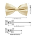 thumbnail image 5 of Beige Bow Ties for Men Pre-tied Silk Bowtie and Pocket Square Cufflinks Lapel Pin Set Tuxedo Wedding Party 4PCS, 5 of 5