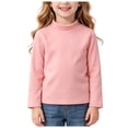 thumbnail image 3 of Ulanda Toddler Girls Mock Turtleneck Shirts Long Sleeve Thermal T-Shirt Cotton Girl Soft Basic Pullover Tops (Pink, 9-10 Years), 3 of 5