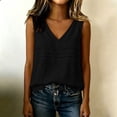thumbnail image 6 of Ladies' Casual Summer Cotton Linen V Neck Vest Sleeveless Loose Fashion Tops Lightweight Breathable Daily Wear Outfit by Yigetop Black L, 6 of 6