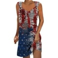 thumbnail image 2 of CFLVAEK American Flag Summer Dress for Women 4th of July Patriotic Dresses Casual Sleeveless V Neck Sundress Summer Vacation Beach Mini Dress S, 2 of 5