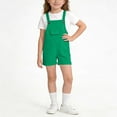 thumbnail image 2 of QATAINLAV Kids Bib jumpsuits Summer Casual Loose Fit Spaghetti Strap Shorts Overall Rompers Solid Color Shortalls with Pockets, Green, 7-8 Years, 2 of 8