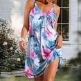 thumbnail image 4 of Odbmxy Plus Size Sundresses for Women Sleeveless Summer Tank Womens Mini Dress Hawaiian Floral Cami Camping Dress, 4 of 7