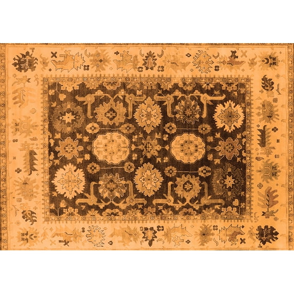 Ahgly Company Indoor Rectangle Oriental Orange Industrial Area Rugs, 6' x 9'
