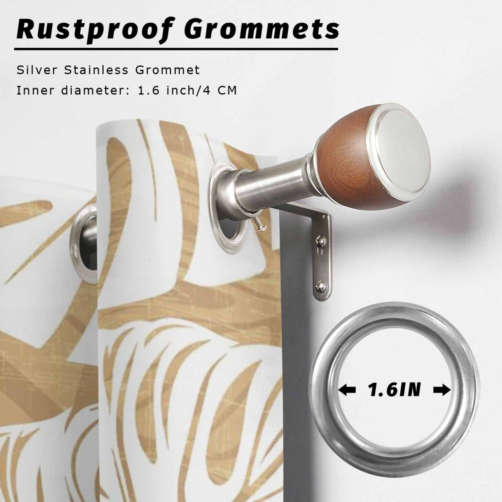 Brown Leaf Outdoor Curtains for Patio, Tropical Country Watercolor Jungle Botanical Leaves Sunshade Privacy Drapes Grommet Waterproof Outside Curtains for Porch/Cabana/Balcony 54"x 108", 1 Panel
