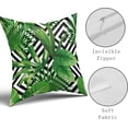 thumbnail image 6 of Tropical Palm Leaf Pillow Covers 18x18 Inch Green Banana Leaves Throw Pillow Covers Geometric Plant Outdoor Decorative Pillowcase Square Cotton Cushion Cover for Couch Bed Sofa Home Patio (Pack of 2), 6 of 6