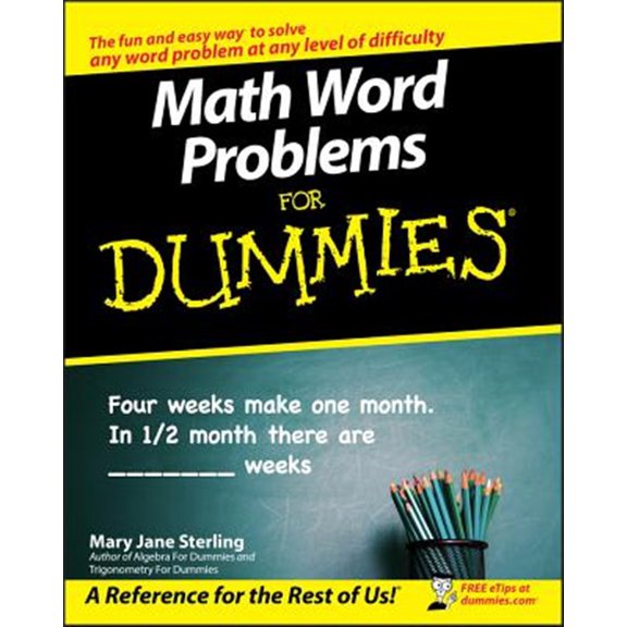 Pre-Owned Math Word Problems for Dummies (Paperback) 0470146605 9780470146606