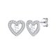 thumbnail image 1 of Pendientes de botón de corazón inicial de Silvora para mujeres y niñas Pendientes de plata esterlina con letra E con Zirconia cúbica brillante Cumpleaños Regalo de Navidad, 1 of 8