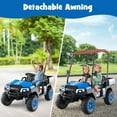 thumbnail image 4 of Infans 24V 7AH Kids Golf Cart 4WD 2 Seater Ride on Car w/ Sun Shade & Storage Trunk Navy, 4 of 7