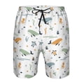 thumbnail image 4 of Yiaed Sea Creatures Print Men's Swim Trunks with Lining Quick Dry Sports Shorts Beach Shorts Boardshorts-X-Large, 4 of 5