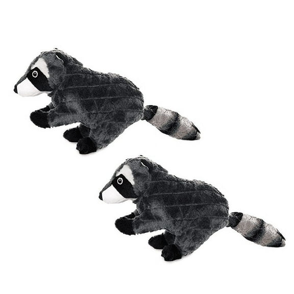 Mighty Nature Raccoon Durable Plush Squeaky Dog Toy, 2-Pack