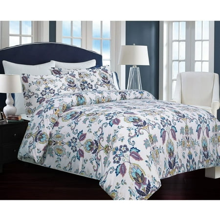 Printed Flannel 3 Piece Abstract Paisley Duvet Cover Set By