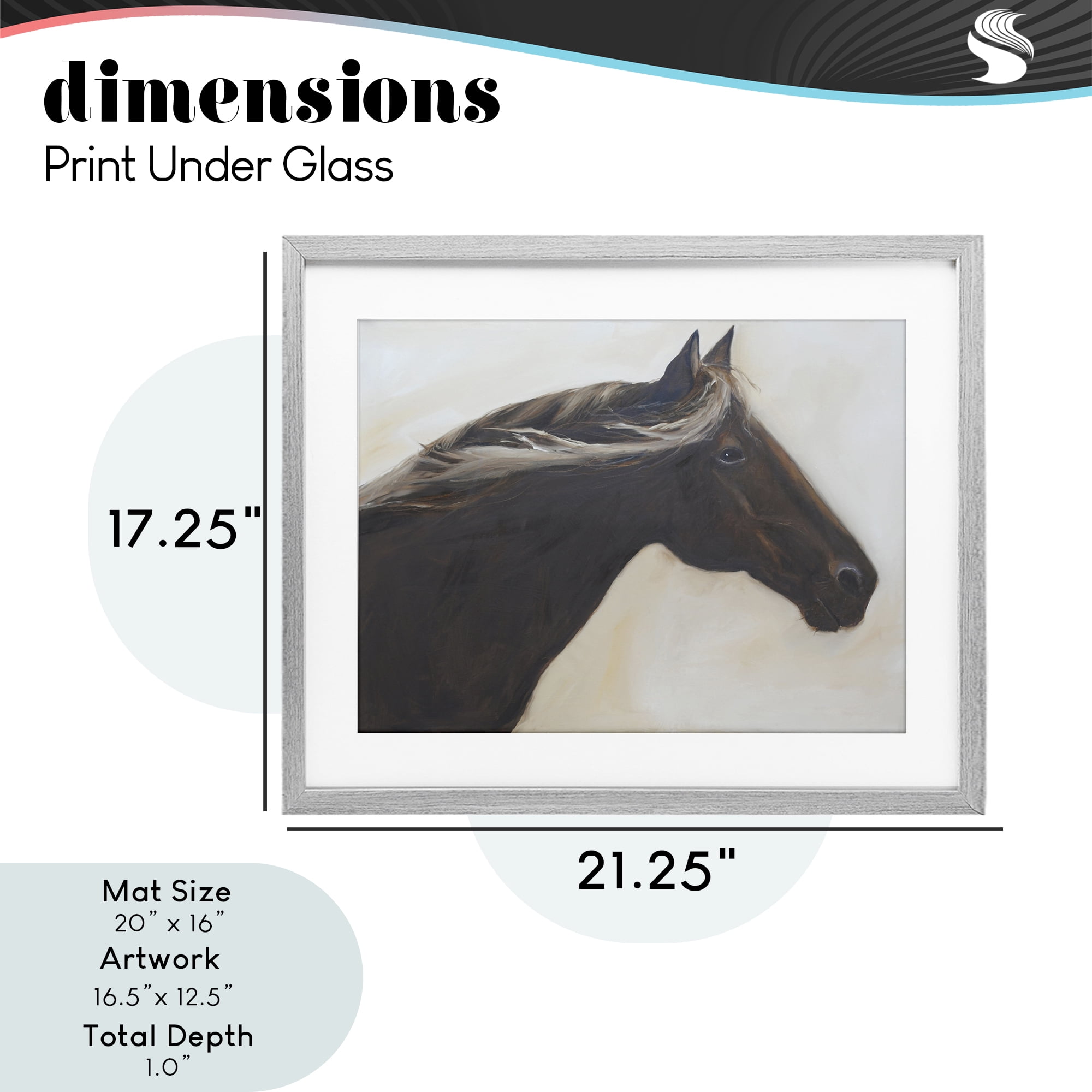 Stupell Industries The Mare In Profile Gray Framed Print Under Glass, design by Jadei Graphics