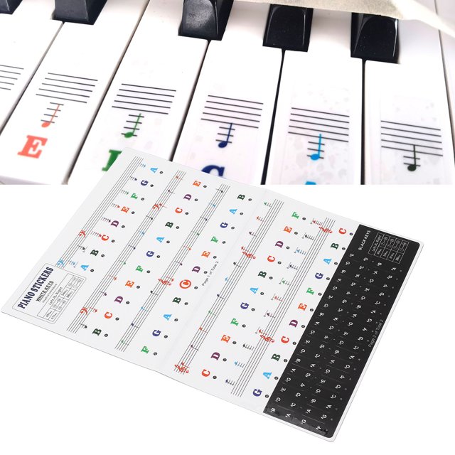 Piano Keyboard Letters, Bright Colors Piano Keyboard Stickers Removable For Kids For 88 61 54 49 Key