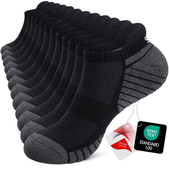 Calcetines tobilleros TANSTC para correr transpirables con soporte de arco 6 pares