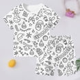 thumbnail image 4 of FYEGRE Kids DIY Hand Painted Homewear Set Interactive Coloring Pajama Outfit For Children Play Wear White 5-6 Years, 4 of 4