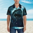 thumbnail image 4 of Lsque Undersea Shark pattern Hawaiian Shirt for Men, Unisex Summer Beach Casual Short Sleeve Button Down Shirts-XX-Large, 4 of 9