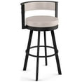 thumbnail image 1 of Amisco Browser 30 in. Swivel Bar Stool - Cream Faux Leather / Black Metal, 1 of 9