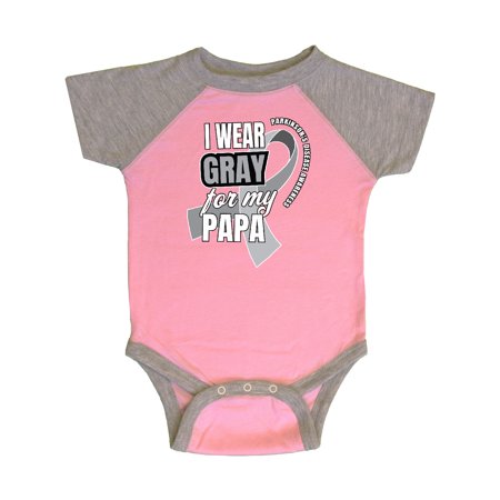 

Inktastic I Wear Gray For My Papa Parkinsons Disease Awareness Gift Baby Boy or Baby Girl Bodysuit