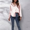 thumbnail image 6 of Plus Size Satin Shirt for Women Elegant Imitation Silk Long Sleeve Blouse Trendy European Style Loose Fit Tunic Top Casual Summer Tops Short Sleeve T Shirt, 6 of 7