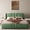 Green, variant on Queen Size PU Leather Upholstered Platform Bed Frame,Modern Bed Frame with Wingback Head Board and Wavy Footboard, No Spring Box Needed,Black