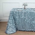 thumbnail image 4 of BalsaCircle 90" x 132" Dusty Blue Leaf Petals Taffeta Rectangle Tablecloth Reception Catering, 4 of 8