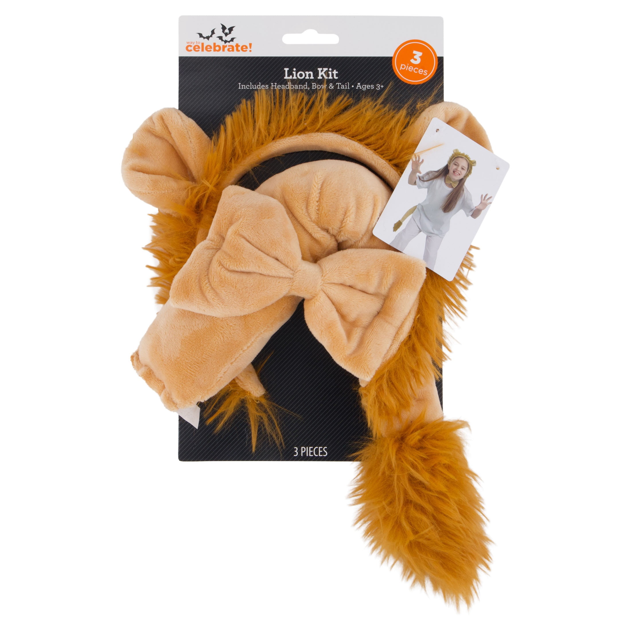 Lion Costume Accessory Kit for Children, Brown, 3 Pieces, Halloween by Way To Celebrate
