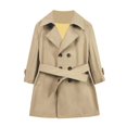 thumbnail image 5 of Ticikt Kids Long Trench Coat, Doubleâ Belted Windbreaker, Classic Lapel Outerwear for Boys Girls Fall Spring, 5 of 5
