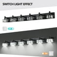 thumbnail image 5 of Modern 6-Light Matte Black LED Vanity Light Fixture with Crystal Glass Shades, Bathroom Wall Sconce for Elegant and Contemporary Home Decor, 5 of 9