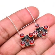 Red Garnet Designer Handmade 925 Silver Plated Earring 1.56" E_9357_226_38, Valentine's Day Gift, Birthday Gift, Beautiful Jewelry For Woman & Girls