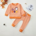 thumbnail image 2 of Jkety Baby Halloween Halloween Baby Girl Outfit Daddys/Mommys Little Pumpkin Sweatshirt and Pants Cute Clothes Orange,18-24 Months, 2 of 6