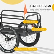 GVN Bike Cargo Trailer Bike Wagon Bicycle Trailer with Suspension, Triple Safety Features, 16'' Wheels, 88 lbs Max Load