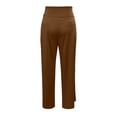 thumbnail image 4 of Arlun Stylish Loose Solid Color High Waist Straight Leg Pants with Pockets Womens Soft Comfortable Elastic Waisted Basic Sports Leisure for Daily Commuter Wear Brown XXXL, 4 of 4