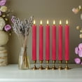 thumbnail image 2 of WYZworks 10" Fluted Ribbed LED Red Grooved Pillar Candles, Remote & 24h Timer Memory, On/Off Switch - Flameless Dimmable Battery Operated w/Flicker Mode, Home Wedding Decor (6 Pack), 2 of 8