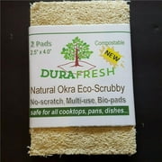 Natural Okra Eco Scrubby Pads, Pack of 2
