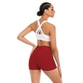 thumbnail image 2 of Women's High Waisted Workout Yoga Shorts Athletic Leggings Yoga Shorts Running Tights, Red, 2 of 8
