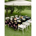 thumbnail image 4 of Outdoor Tablecloth with Umbrella Hole for Patio/Picnic/Party/Camping, Colorful Polka Dot Waterproof Table Cloth Rectangle Table Cover Washable, Cartoon Watercolor Geometric Black (54"x 80"), 4 of 8
