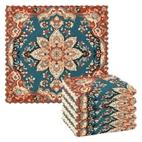 6 Packs Red Mandala Kitchen Dish Towels Soft Absorbent Dish Cloths 11"x11"