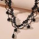thumbnail image 3 of Collar de encaje de perlas CHAO estilo bohemio negro de 50 cm, 3 of 4