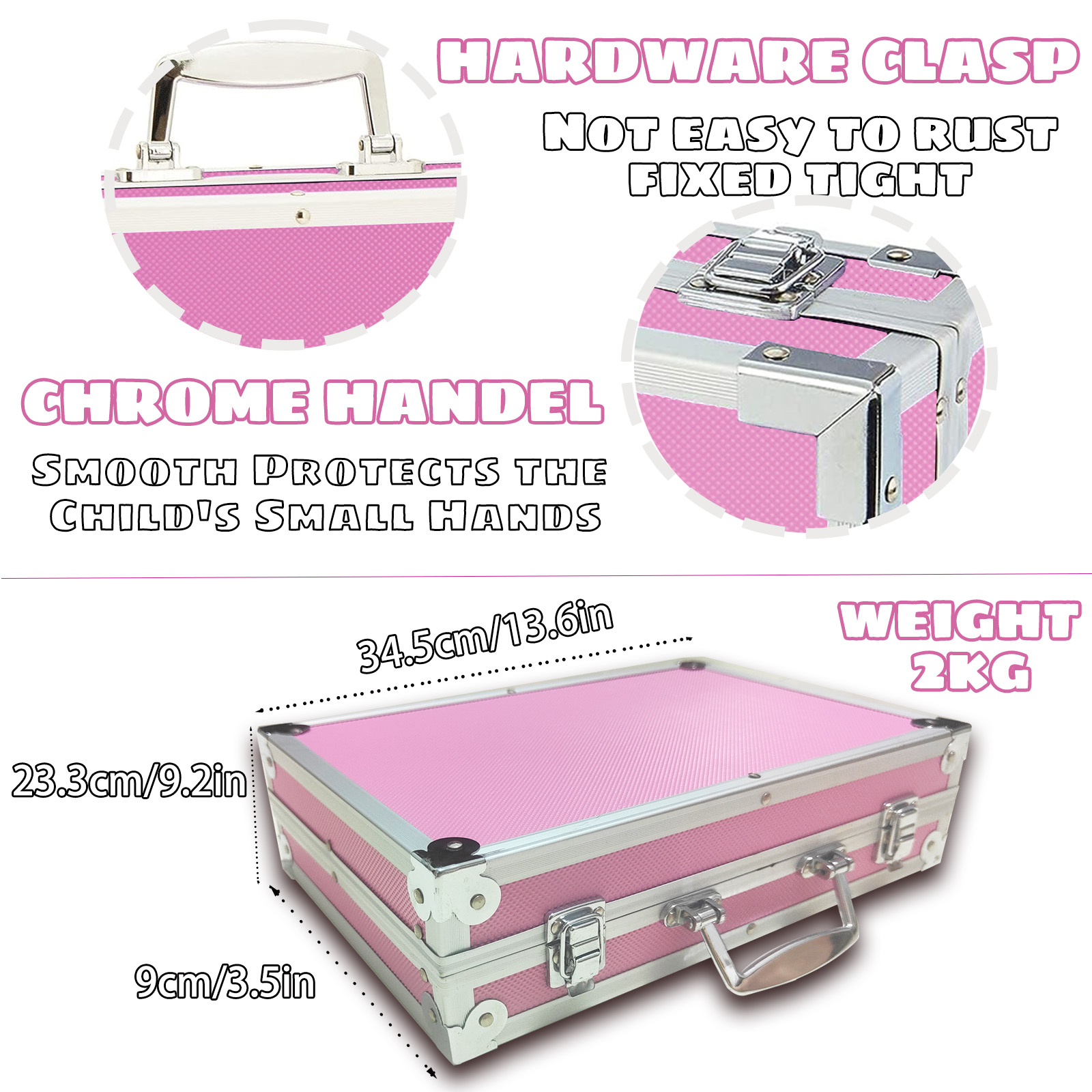 MIKOUJOS 145 Piece Deluxe Art Set in Pink Aluminum Box photo 5