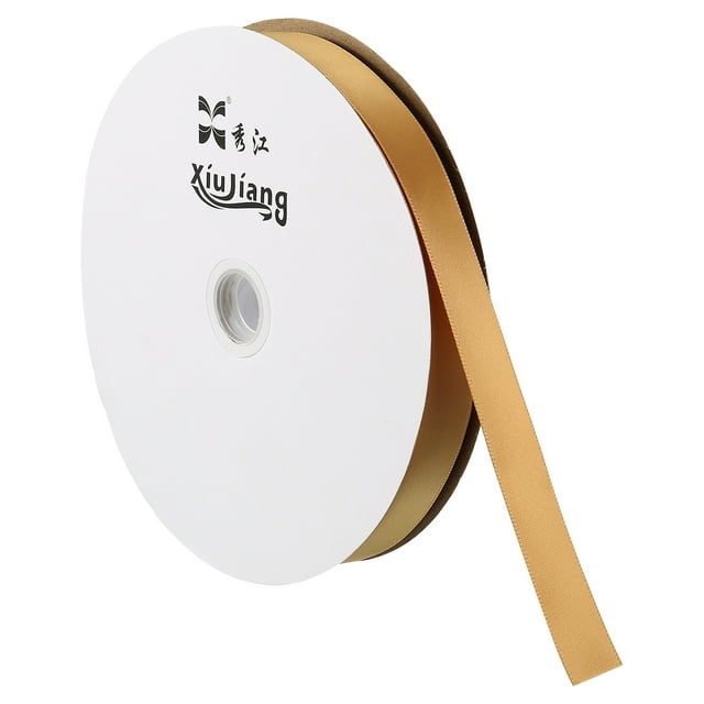 Unique Bargains 0.79' x 100 Yards Double Face Decorate Crafts Roll Satin Ribbon Khaki