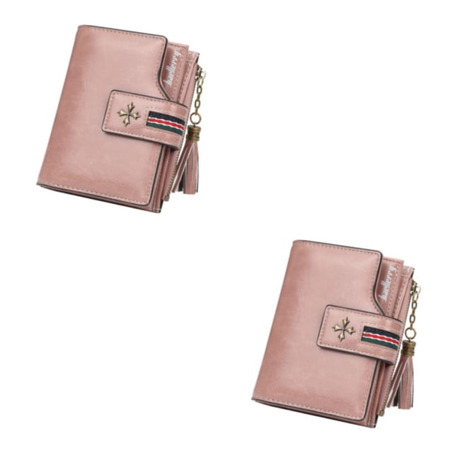 Qarigey Cartera de cuero portátil para mujer con borla, monedero de almacenamiento plegable para cambio, tarjetero para fiesta, regalo de Type2 NO2