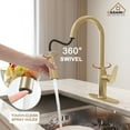 thumbnail image 2 of CASAINC Single Handle Kitchen Faucet with Pull Out Sprayer, Deck Mounted, Brushed Gold, 2 of 4