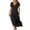 Black, variant on Unir Women's Summer Maxi Dress, Solid Color Eyelet Short Sleeve V-Neck Casual Dress for Daily & Travel, 1PC, S-XXL